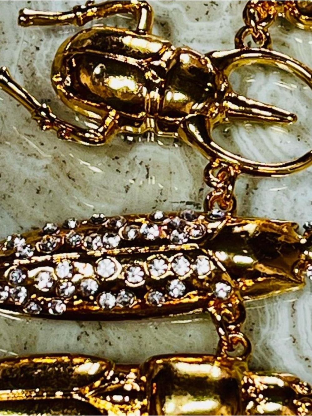 Gold Beetle Charm Schiaparelli inspired Statement Necklace - Picture 6 of 7